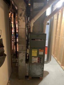 furnace system in residential home's basement